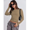 image:imageANRABESS Womens Long Sleeve Shirts Tight Fitted Going Out Crop Tops Crewneck Basic Tee Y2k Fall Outfits Teens Girls ClothesKhaki