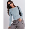 image:imageANRABESS Womens Long Sleeve Shirts Tight Fitted Going Out Crop Tops Crewneck Basic Tee Y2k Fall Outfits Teens Girls ClothesLight Blue