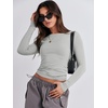 image:imageANRABESS Womens Long Sleeve Shirts Tight Fitted Going Out Crop Tops Crewneck Basic Tee Y2k Fall Outfits Teens Girls ClothesLight Grey