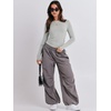 image:imageANRABESS Womens Long Sleeve Shirts Tight Fitted Going Out Crop Tops Crewneck Basic Tee Y2k Fall Outfits Teens Girls ClothesLight Grey