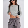 image:imageANRABESS Womens Long Sleeve Shirts Tight Fitted Going Out Crop Tops Crewneck Basic Tee Y2k Fall Outfits Teens Girls ClothesLight Grey