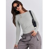 image:imageANRABESS Womens Long Sleeve Shirts Tight Fitted Going Out Crop Tops Crewneck Basic Tee Y2k Fall Outfits Teens Girls ClothesLight Grey