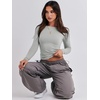 image:imageANRABESS Womens Long Sleeve Shirts Tight Fitted Going Out Crop Tops Crewneck Basic Tee Y2k Fall Outfits Teens Girls ClothesLight Grey