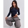 image:imageANRABESS Womens Long Sleeve Shirts Tight Fitted Going Out Crop Tops Crewneck Basic Tee Y2k Fall Outfits Teens Girls ClothesNavy Blue