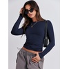image:imageANRABESS Womens Long Sleeve Shirts Tight Fitted Going Out Crop Tops Crewneck Basic Tee Y2k Fall Outfits Teens Girls ClothesNavy Blue