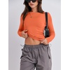 image:imageANRABESS Womens Long Sleeve Shirts Tight Fitted Going Out Crop Tops Crewneck Basic Tee Y2k Fall Outfits Teens Girls ClothesOrange