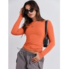 image:imageANRABESS Womens Long Sleeve Shirts Tight Fitted Going Out Crop Tops Crewneck Basic Tee Y2k Fall Outfits Teens Girls ClothesOrange