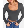image:imageANRABESS Womens Long Sleeve Square Neck Crop Top Ribbed Slim Fitted Basic Tee Layer Y2K Shirts Fall Fashion Outfits 2026Deep Grey