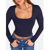 image:imageANRABESS Womens Long Sleeve Square Neck Crop Top Ribbed Slim Fitted Basic Tee Layer Y2K Shirts Fall Fashion Outfits 2026Navy Blue