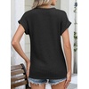 image:imageANRABESS Womens Short Sleeve Henley Shirts V Neck Summer Sweaters 2026 Spring Business Tunic Tops Dressy Casual Work BlousesBlack