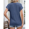 image:imageANRABESS Womens Short Sleeve Henley Shirts V Neck Summer Sweaters 2026 Spring Business Tunic Tops Dressy Casual Work BlousesDark Blue