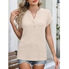 image:imageANRABESS Womens Short Sleeve Henley Shirts V Neck Summer Sweaters 2026 Spring Business Tunic Tops Dressy Casual Work BlousesLight Khaki