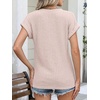 image:imageANRABESS Womens Short Sleeve Henley Shirts V Neck Summer Sweaters 2026 Spring Business Tunic Tops Dressy Casual Work BlousesLight Pink