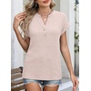 image:imageANRABESS Womens Short Sleeve Henley Shirts V Neck Summer Sweaters 2026 Spring Business Tunic Tops Dressy Casual Work BlousesLight Pink