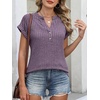 image:imageANRABESS Womens Short Sleeve Henley Shirts V Neck Summer Sweaters 2026 Spring Business Tunic Tops Dressy Casual Work BlousesPurple