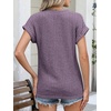 image:imageANRABESS Womens Short Sleeve Henley Shirts V Neck Summer Sweaters 2026 Spring Business Tunic Tops Dressy Casual Work BlousesPurple