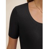 image:imageANRABESS Womens Short Sleeve Sweaters Wool Blend Summer Scoop Neck Casual Business Knit Shirts Slim Fit Work Tops OutfitsBlack