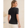 image:imageANRABESS Womens Short Sleeve Sweaters Wool Blend Summer Scoop Neck Casual Business Knit Shirts Slim Fit Work Tops OutfitsBlack