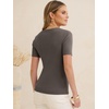 image:imageANRABESS Womens Short Sleeve Sweaters Wool Blend Summer Scoop Neck Casual Business Knit Shirts Slim Fit Work Tops OutfitsDrak Taupe