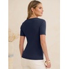image:imageANRABESS Womens Short Sleeve Sweaters Wool Blend Summer Scoop Neck Casual Business Knit Shirts Slim Fit Work Tops OutfitsNavy Blue