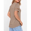 image:imageANRABESS Womens Short Sleeve Tops Henley V Neck Blouses Dressy Casual 2026 Summer Trendy Tee Shirts Work Business OutfitsLight Khaki