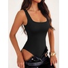 image:imageANRABESS Womens Square Neck Bodysuits Sleeveless Tank Bodysuits Tops Going Out Outfits for Summer Vacation amp Daily WearBlack