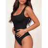 image:imageANRABESS Womens Square Neck Bodysuits Sleeveless Tank Bodysuits Tops Going Out Outfits for Summer Vacation amp Daily WearBlack