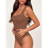 image:imageANRABESS Womens Square Neck Bodysuits Sleeveless Tank Bodysuits Tops Going Out Outfits for Summer Vacation amp Daily WearBrown