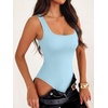image:imageANRABESS Womens Square Neck Bodysuits Sleeveless Tank Bodysuits Tops Going Out Outfits for Summer Vacation amp Daily WearLight Blue