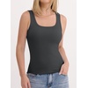 image:imageANRABESS Womens Tank Tops Built in Bra Summer Scoop Neck Sleeveless Basic Tee Ribbed Fitted Casual Shirts 2026 Trendy ClothesCharcoal