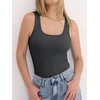 image:imageANRABESS Womens Tank Tops Built in Bra Summer Scoop Neck Sleeveless Basic Tee Ribbed Fitted Casual Shirts 2026 Trendy ClothesCharcoal