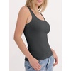 image:imageANRABESS Womens Tank Tops Built in Bra Summer Scoop Neck Sleeveless Basic Tee Ribbed Fitted Casual Shirts 2026 Trendy ClothesCharcoal