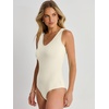 image:imageANRABESS Womens V Neck Bodysuits Summer Sleeveless Going Out Basic Tank Body Suits Tops 2026 Trendy Vacation OutfitsBeige