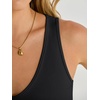 image:imageANRABESS Womens V Neck Bodysuits Summer Sleeveless Going Out Basic Tank Body Suits Tops 2026 Trendy Vacation OutfitsBlack