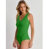 image:imageANRABESS Womens V Neck Bodysuits Summer Sleeveless Going Out Basic Tank Body Suits Tops 2026 Trendy Vacation OutfitsGreen