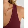 image:imageANRABESS Womens V Neck Bodysuits Summer Sleeveless Going Out Basic Tank Body Suits Tops 2026 Trendy Vacation OutfitsWine Red