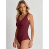 image:imageANRABESS Womens V Neck Bodysuits Summer Sleeveless Going Out Basic Tank Body Suits Tops 2026 Trendy Vacation OutfitsWine Red