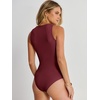 image:imageANRABESS Womens V Neck Bodysuits Summer Sleeveless Going Out Basic Tank Body Suits Tops 2026 Trendy Vacation OutfitsWine Red