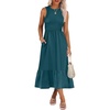 image:imageANRABESS Women Midi Dresses 2026 Summer Casual Sleeveless Sundress High Neck Tank Top Racerback Flowy Beach Dress  PocketsLake Blue