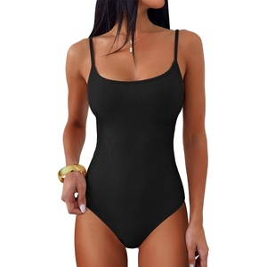 image:imageANRABESS Women Bodysuits Square Neck Spaghetti Straps Sleeveless Cami Top Summer Backless Ribbed Knit Basic Body SuitsBlack