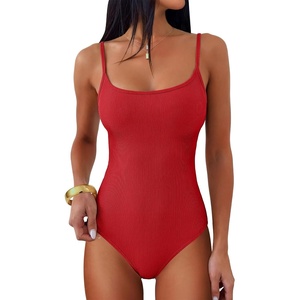 image:imageANRABESS Women Bodysuits Square Neck Spaghetti Straps Sleeveless Cami Top Summer Backless Ribbed Knit Basic Body SuitsRed