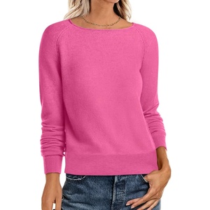 image:imageANRABESS Womens Long Sleeve Rolled Neck Casual Soft Lightweight Basic Pullover Sweater Top 2026 Fall Shirt Work OutfitsHot Pink