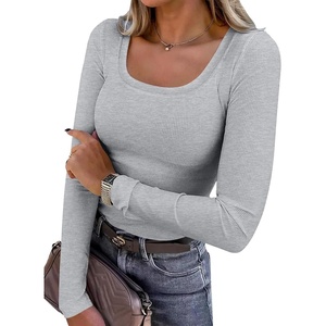 image:imageANRABESS Womens Long Sleeve Shirts Scoop Neck Ribbed Knit Slim Fitted Tops Casual Basic Tee 2026 Fall Fashion Outfits ClothesGrey