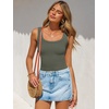 image:imageANRABESS Bodysuits for Women Soft Cozy Ribbed Knit Scoop Neck Sleeveless Tank Top Versatile for Daily Work TravelArmy Green