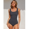 image:imageANRABESS Bodysuits for Women Soft Cozy Ribbed Knit Scoop Neck Sleeveless Tank Top Versatile for Daily Work TravelCharcoal