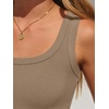 image:imageANRABESS Bodysuits for Women Soft Cozy Ribbed Knit Scoop Neck Sleeveless Tank Top Versatile for Daily Work TravelDeep Khaki