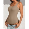 image:imageANRABESS Bodysuits for Women Soft Cozy Ribbed Knit Scoop Neck Sleeveless Tank Top Versatile for Daily Work TravelDeep Khaki