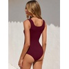 image:imageANRABESS Bodysuits for Women Soft Cozy Ribbed Knit Scoop Neck Sleeveless Tank Top Versatile for Daily Work TravelDeep Red