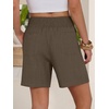 image:imageANRABESS Linen Shorts for Women Casual Summer High Waisted Wide Leg Lounge Beach Vacation Shorts with PocketsCoffee