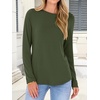 image:imageANRABESS Long Sleeve Shirts for Women Casual Crewneck Basic Tee Tshirts Loose Fit Curved Hem Tunic Top 2026 Fall OutfitsArmy Green